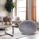 Minky Velvet Bean Bag Chair - Grey 5ft Plush Floor Chair