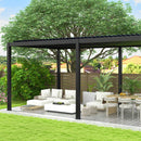 8640E Louver Pergola 10x19ft Aluminum Frame & Steel Louvers