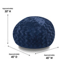 Faux Fur Bean Bag Chair, Navy - 4ft Cozy Lounger