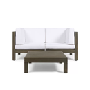 Brava X-Back 2-Seater Sectional Loveseat with Coffee Table by HouseOfZazla