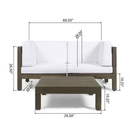 Brava X-Back 2-Seater Sectional Loveseat with Coffee Table by HouseOfZazla