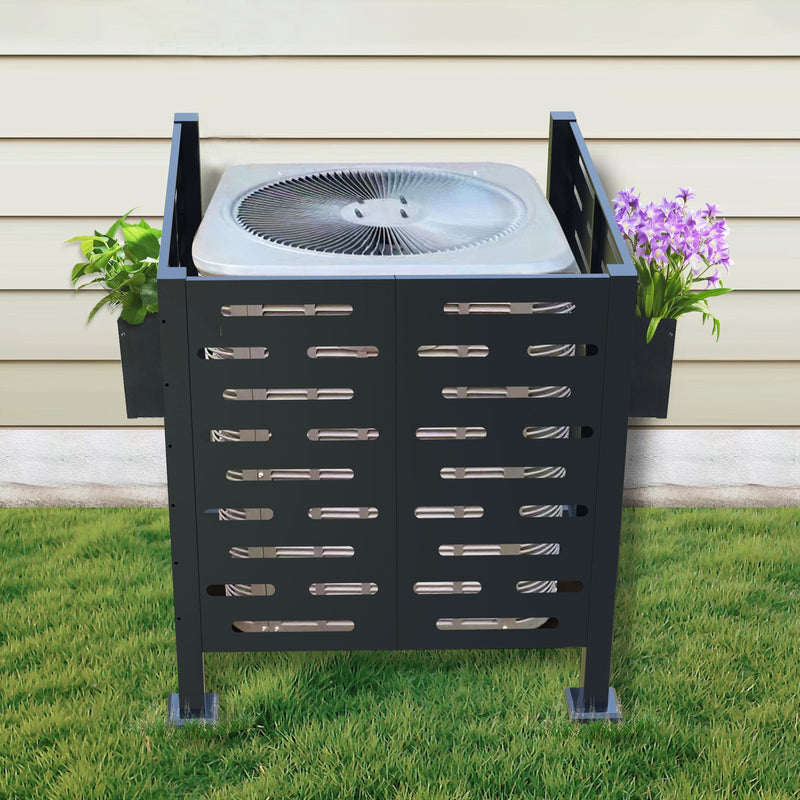 Air Conditioner Fence for Outdoor Units,Metal Privacy Fence Cover, Perfect to Conceal Air Conditioning Units,3- Fence Panels