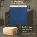 30" Blue Bathroom Vanity with Single Sink