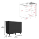 Napoles 2 Utility Sink with Cabinet, Stainless Steel Countertop, Interior Shelf - Wenge by HouseOfZazla