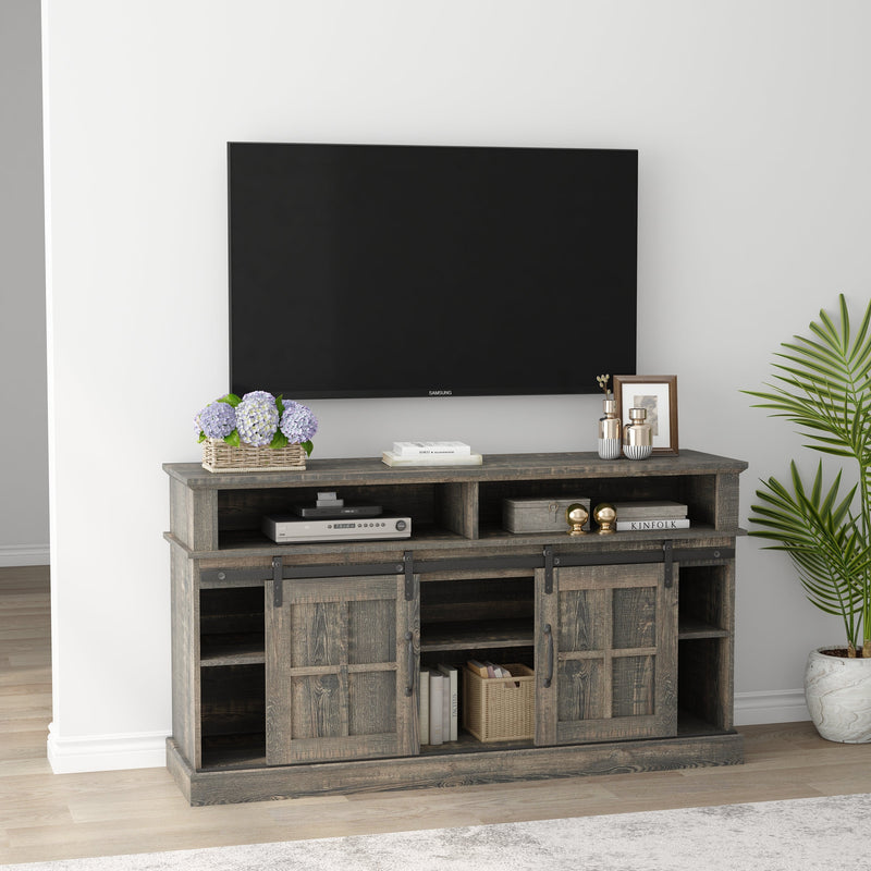 58 Inch TV Stand with Storage Cabinet and Shelves, TV Console Table Entertainment Center for Living Room,Bedroom