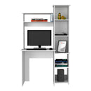Versalles Writing Desk, Two Superior Shelves, Five Cubbies - White