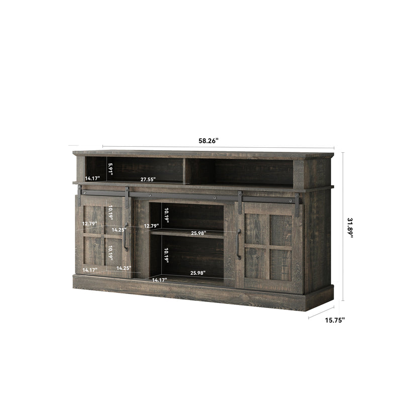 58 Inch TV Stand with Storage Cabinet and Shelves, TV Console Table Entertainment Center for Living Room,Bedroom