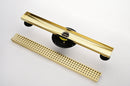 24 Inches Linear Shower Drain with Removable Quadrato Pattern Grate