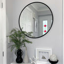 Black 20 Inch Metal Round Bathroom Mirror