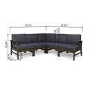 PERLA 5-Pcs Sofa Set, Dark by HouseOfZazla