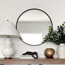 Black 20 Inch Metal Round Bathroom Mirror