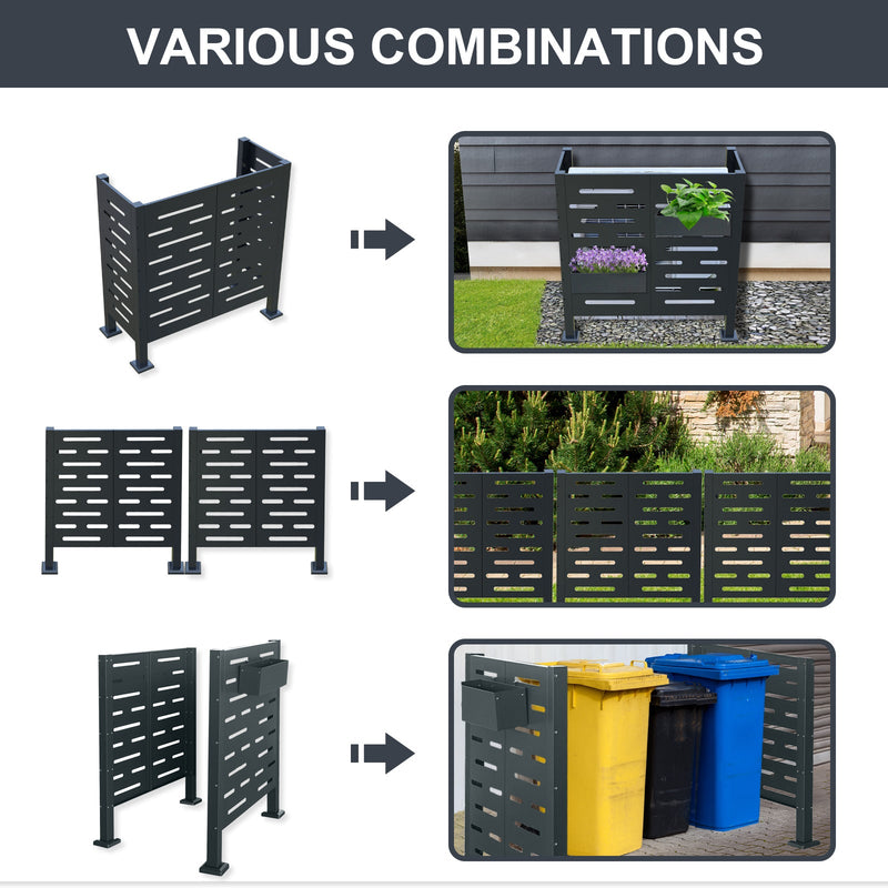 Air Conditioner Fence for Outdoor Units,Metal Privacy Fence Cover, Perfect to Conceal Air Conditioning Units,3- Fence Panels
