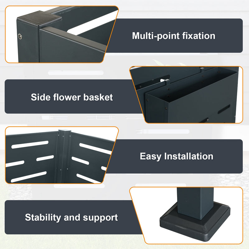 Air Conditioner Fence for Outdoor Units,Metal Privacy Fence Cover, Perfect to Conceal Air Conditioning Units,3- Fence Panels