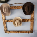 9 Cowboy Hat Rack | Cowboy Hat Holder | Rustic Western Hat Display | Handcrafted Wooden Organizer | Space-Saving Home Decor | Made in USA