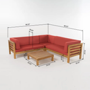 Oana Outdoor Wooden Sectional Set with Cushions by HouseOfZazla