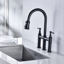 Bridge Kitchen Faucet with Pull-Down Sprayhead