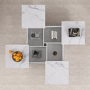 Square Marble Veneer Coffee Table with Sliding Top