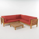 Oana Outdoor Wooden Sectional Set with Cushions by HouseOfZazla