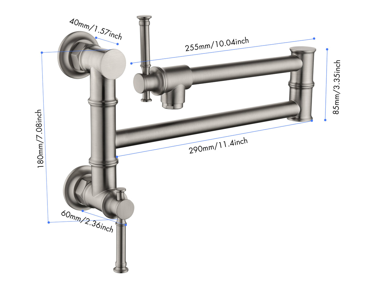 Modern Wall Mounted Pot Filler Faucet, photo 3 of 3