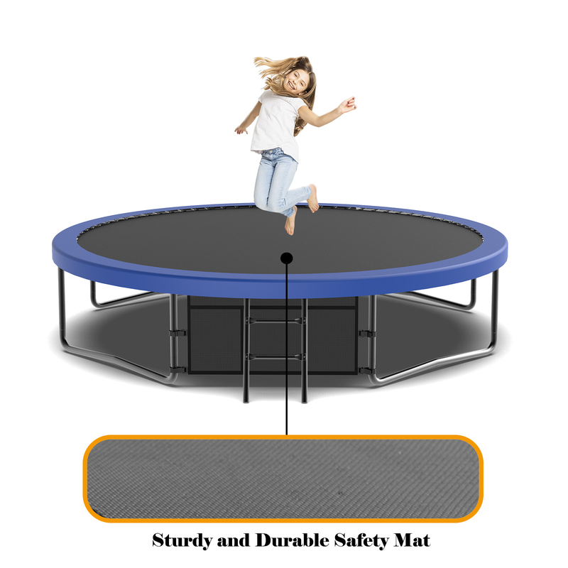 12FT Recreational Trampoline with Enclosure for Kids Adults, ASTM Approved, Outdoor Trampoline with Wind Stakes and Ladder for Kids Apex Series,12FOOT Trampoline
