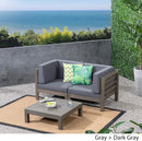 OANA 3-Piece Love Seat Set with Coffee Table, Dark by HouseOfZazla