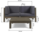 OANA 3-Piece Love Seat Set with Coffee Table, Dark by HouseOfZazla