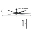 84 Inch 100 Inch Silent Storm Extra Large Ceiling Fan with Remote Control by ParrotUncle