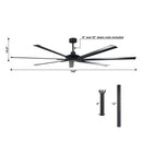 84 Inch 100 Inch Silent Storm Extra Large Ceiling Fan with Remote Control