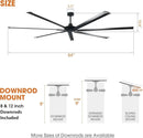 84 Inch 100 Inch Silent Storm Extra Large Ceiling Fan with Remote Control by ParrotUncle