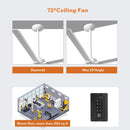 72 Inch 84 Inch Winni IPX4 Outdoor Downrod Mount Ceiling Fan with Remote Control by Parrot Uncle
