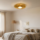 Golden Sunburst Flush Mount LED Lighting