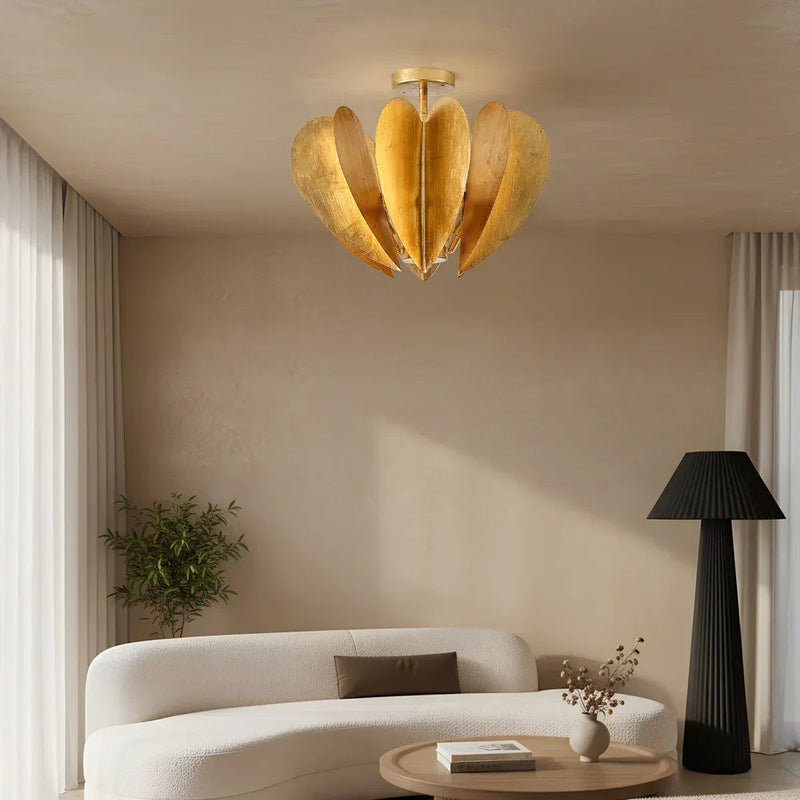 Elvira Farmhouse Gold Hexagonal Ceiling Light, photo 2 of 14