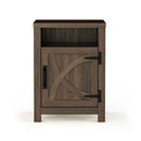 18" Solid Wood Farmhouse Nightstand for Bedroom in Brown or Grey or White by ParrotUncle
