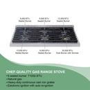 36" Slide-in Freestanding Professional Style Gas Range with 5.2 Cu. Ft. Oven, 6 Burners - AK-JK36A1-B by Akicon - Handmade
