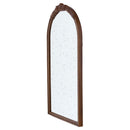 Hand Carved Rose Antique Mirror Frame, Wood Arch Mirror Wall Decor For Living Room