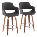 Vintage Flair - Mid-Century Modern Fixed Height Counter Stool With Swivel With Round Footrest (Set of 2) by Unique Piece Furniture