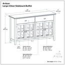 Artisan - Large 4 Door Sideboard Buffet - Russet Brown