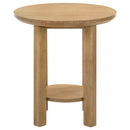 Ottowa 3-piece Round Wood Coffee Table Set Light Oak