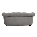 Kiki 36.5' Chesterfield Dog Sofa Bed, Medium, Uptown Gray Stain Resistant High Performance Polyester