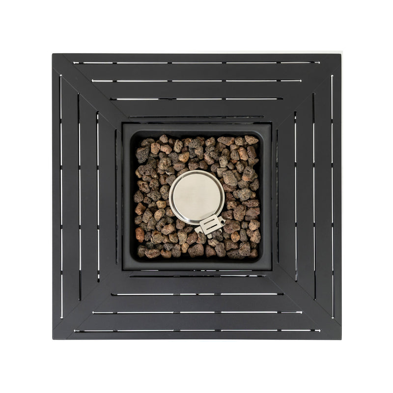 28-inch Iron Square Propane Fire Pit Table