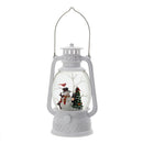 Christmas Plastic / Resin Lantern With Snowman & Tree LED / Water Spinning / 6 Hours Timer, 3*AA Batteries Required - White / Multi by Unique Piece Furniture