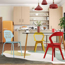 4-Piece Modern Dining Set with Chairs Bar Stools Dresser and Glass Dining Table by LJGDeals
