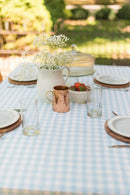 Blue Ruffled Gingham Tablecloth by Galley & Fen