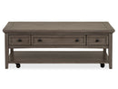 Paxton Place - Rectangular Cocktail Table With Casters - Dovetail Gray