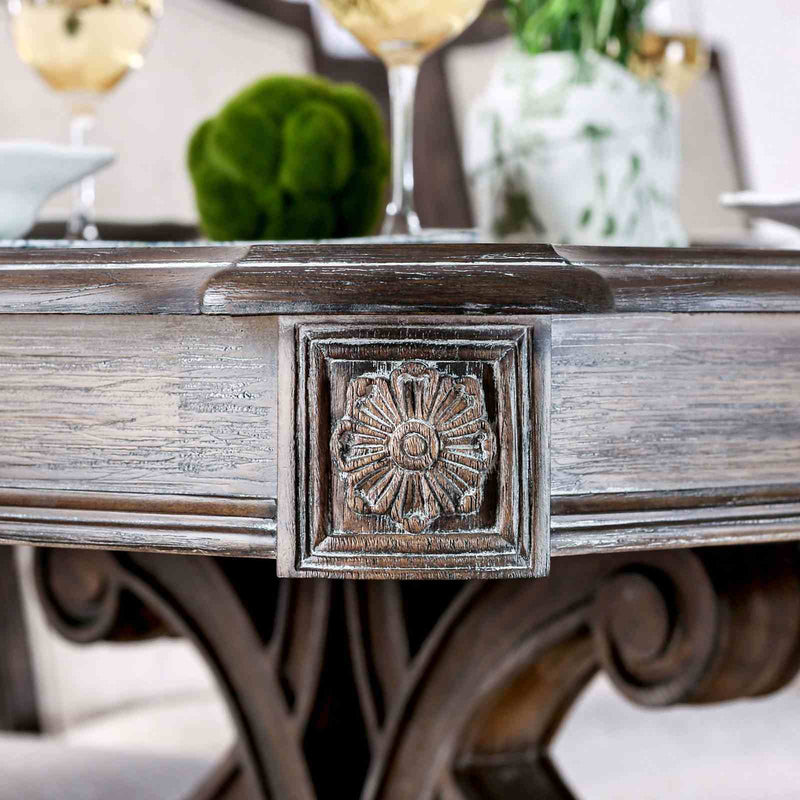 Dining Table With Expandable Leaf And Trestle Base Dining Room - Natural / Rustic, photo 3 of 7