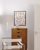 White abstract faces