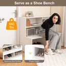 Entryway Shoe Cabinet with 2 Anti-tipping Kits-White