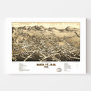 Vintage Map of Santa Fe, New Mexico 1882