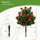 31 Inches Artificial Camellia Tree Set 2 Pack Fake Flower Trees-Green by LJGDeals