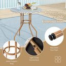 27.5 inch Outdoor Bistro Table with Heavy Duty Metal Frame and Adjustable Foot Pads-white by LJGDeals
